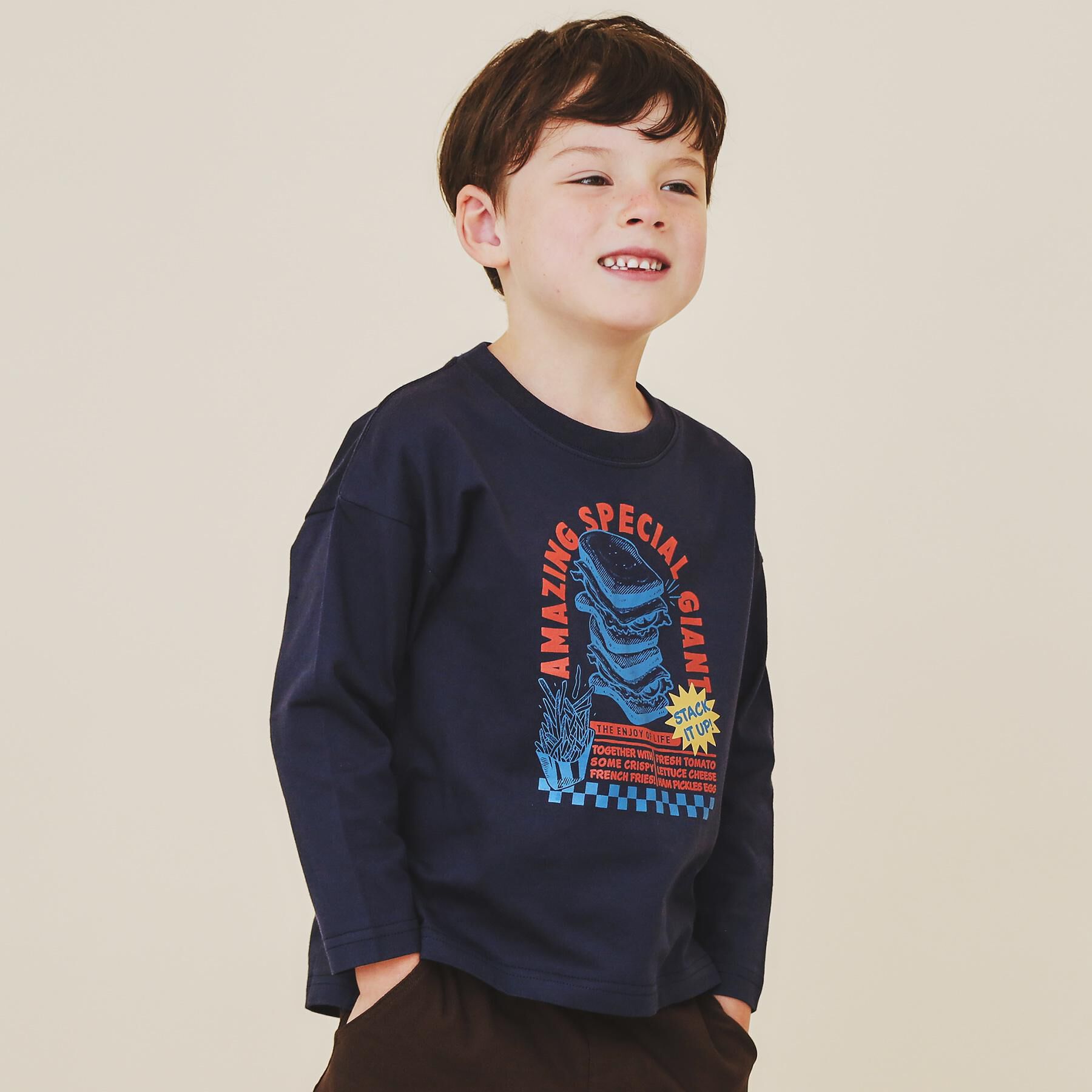 THE SHOP TK「【110-160】プリント長袖Tシャツ」|Tシャツ・カットソー|