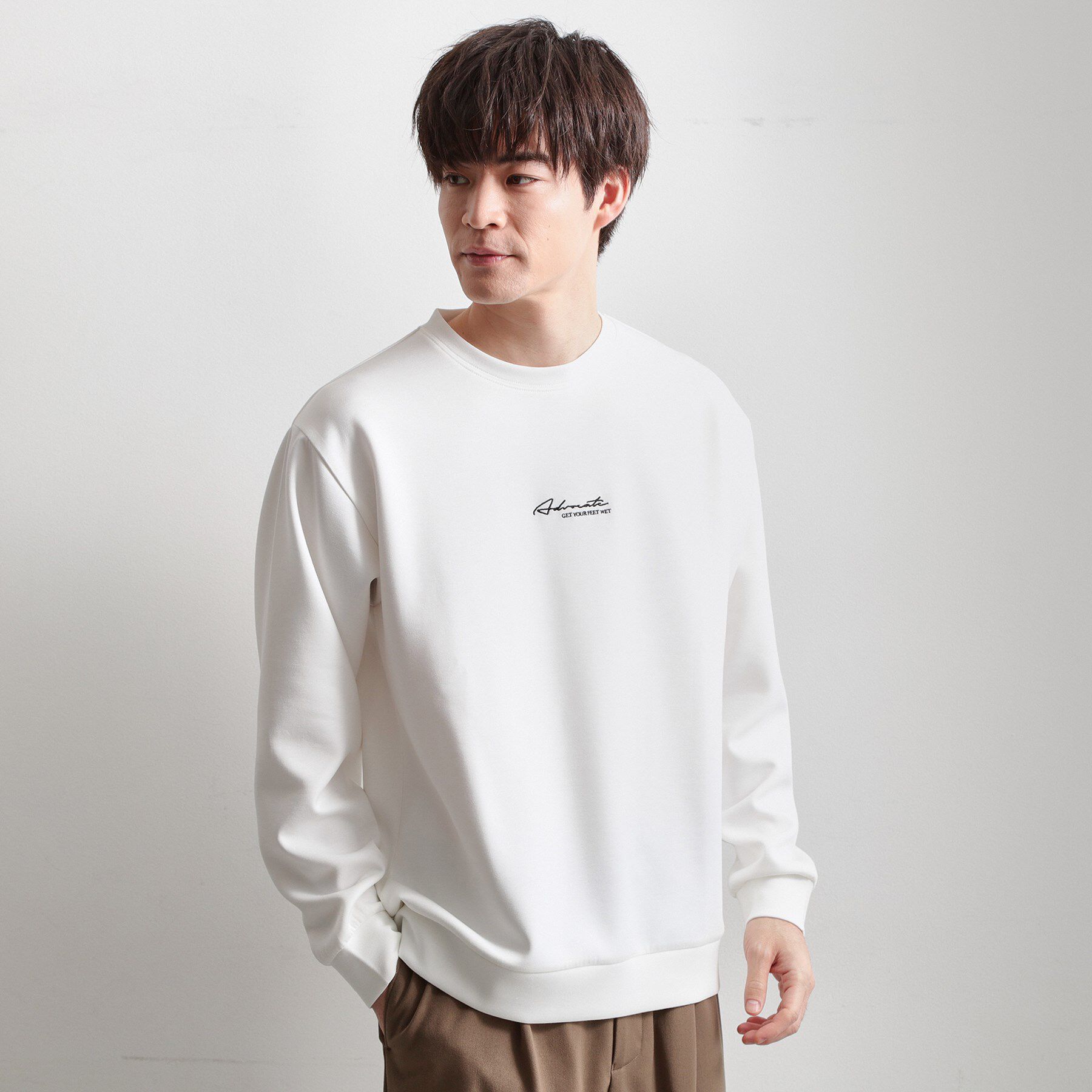 THE SHOP TK「【クリーンで大人っぽい】ロゴスウェット 洗濯機OK」|パーカー|オフホワイト(003