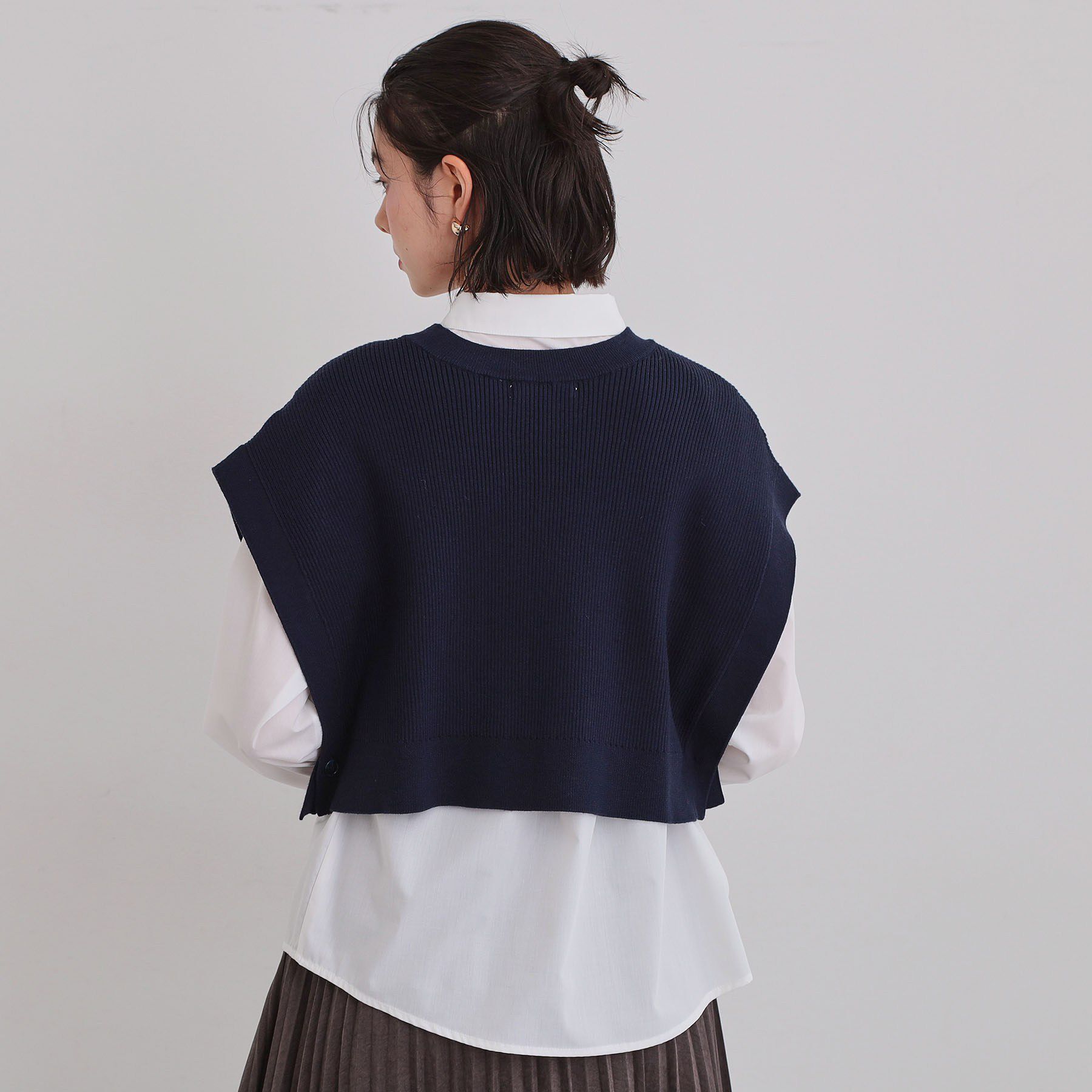THE SHOP TK「【2点セット】レイヤードスタイルでこなれ見え ニットベスト＆シャツ」|その他|