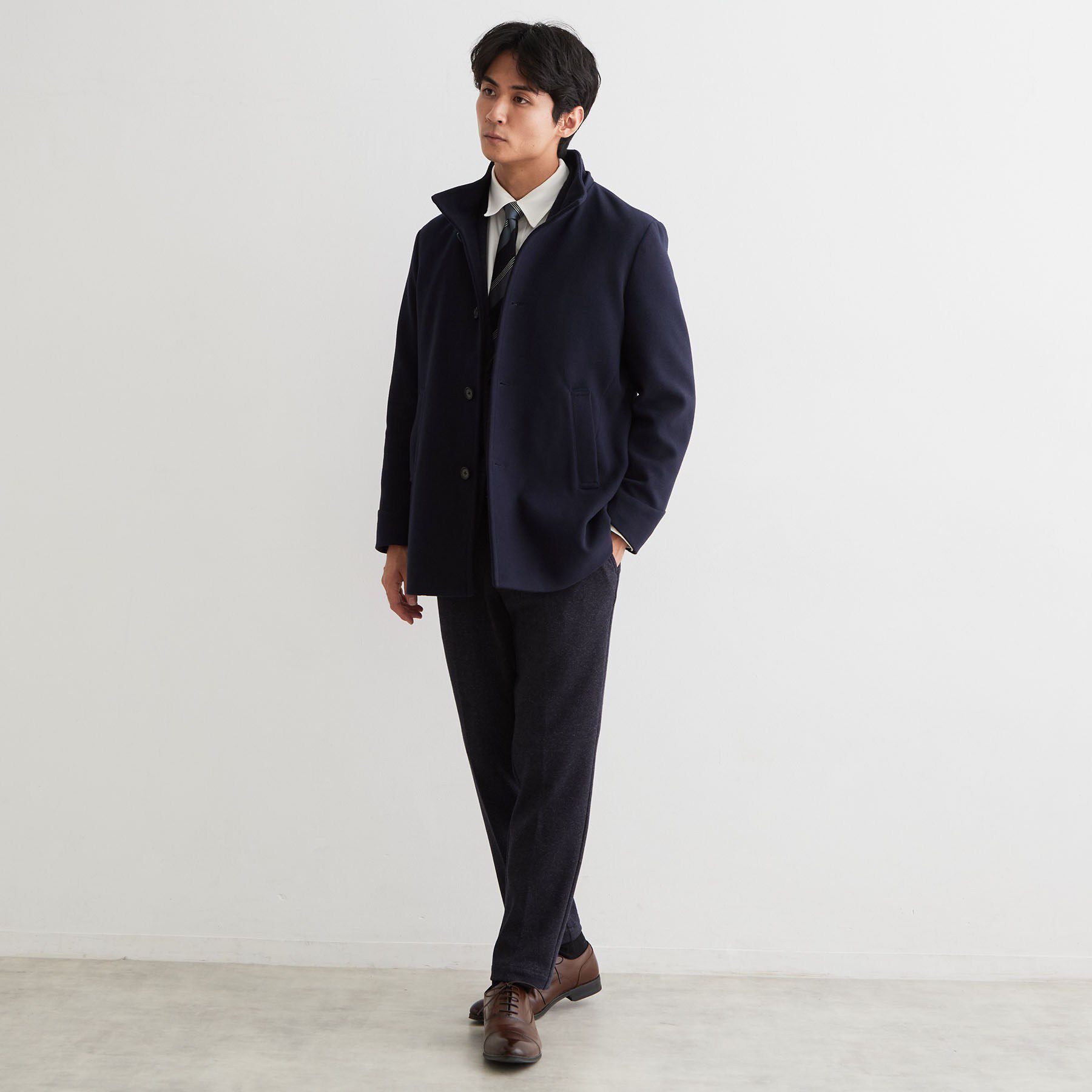 THE SHOP TK「【洗える／ビジネス兼用／2WAY】ウーリック スタンドカラーコート」|その他|