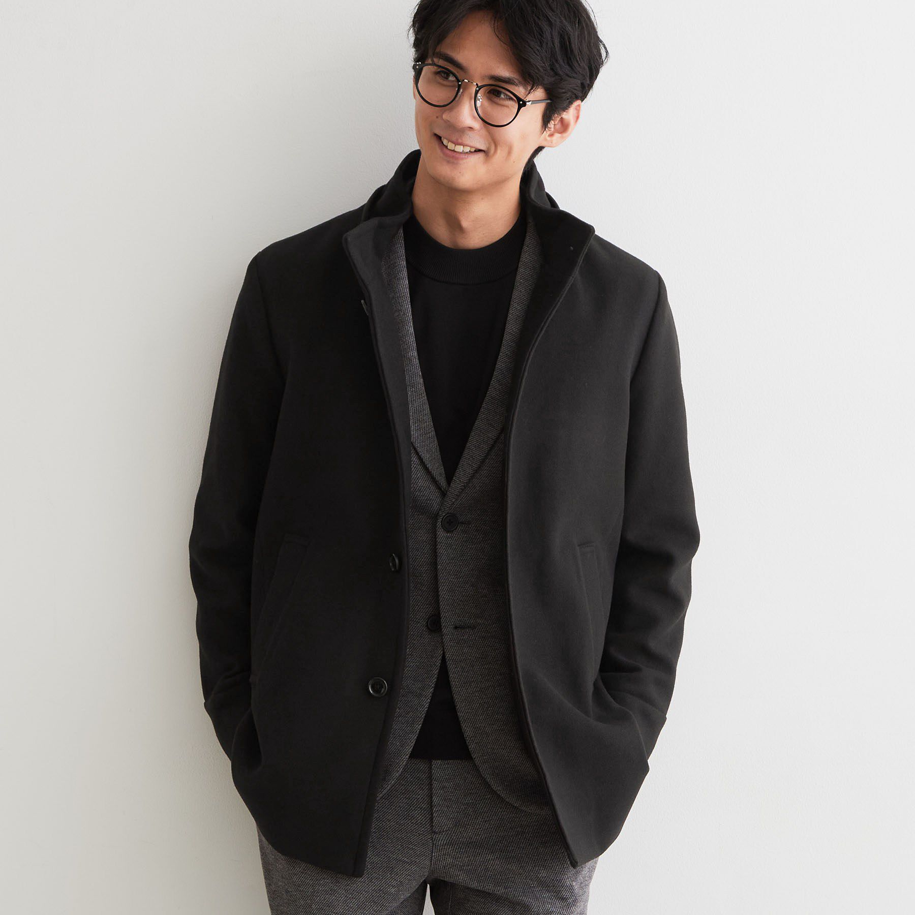 THE SHOP TK「【洗える／ビジネス兼用／2WAY】ウーリック スタンドカラーコート」|その他|
