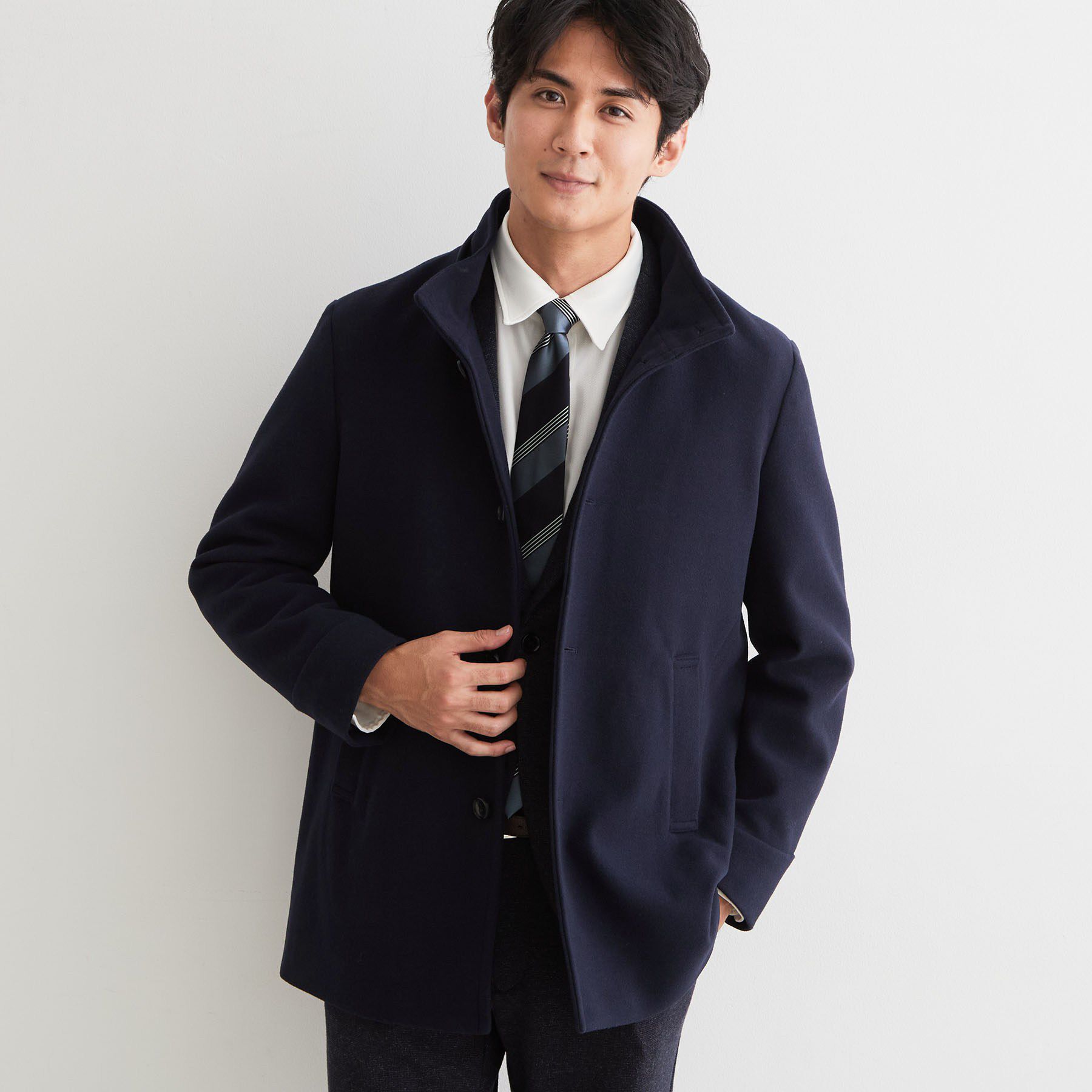 THE SHOP TK「【洗える／ビジネス兼用／2WAY】ウーリック スタンドカラーコート」|その他|