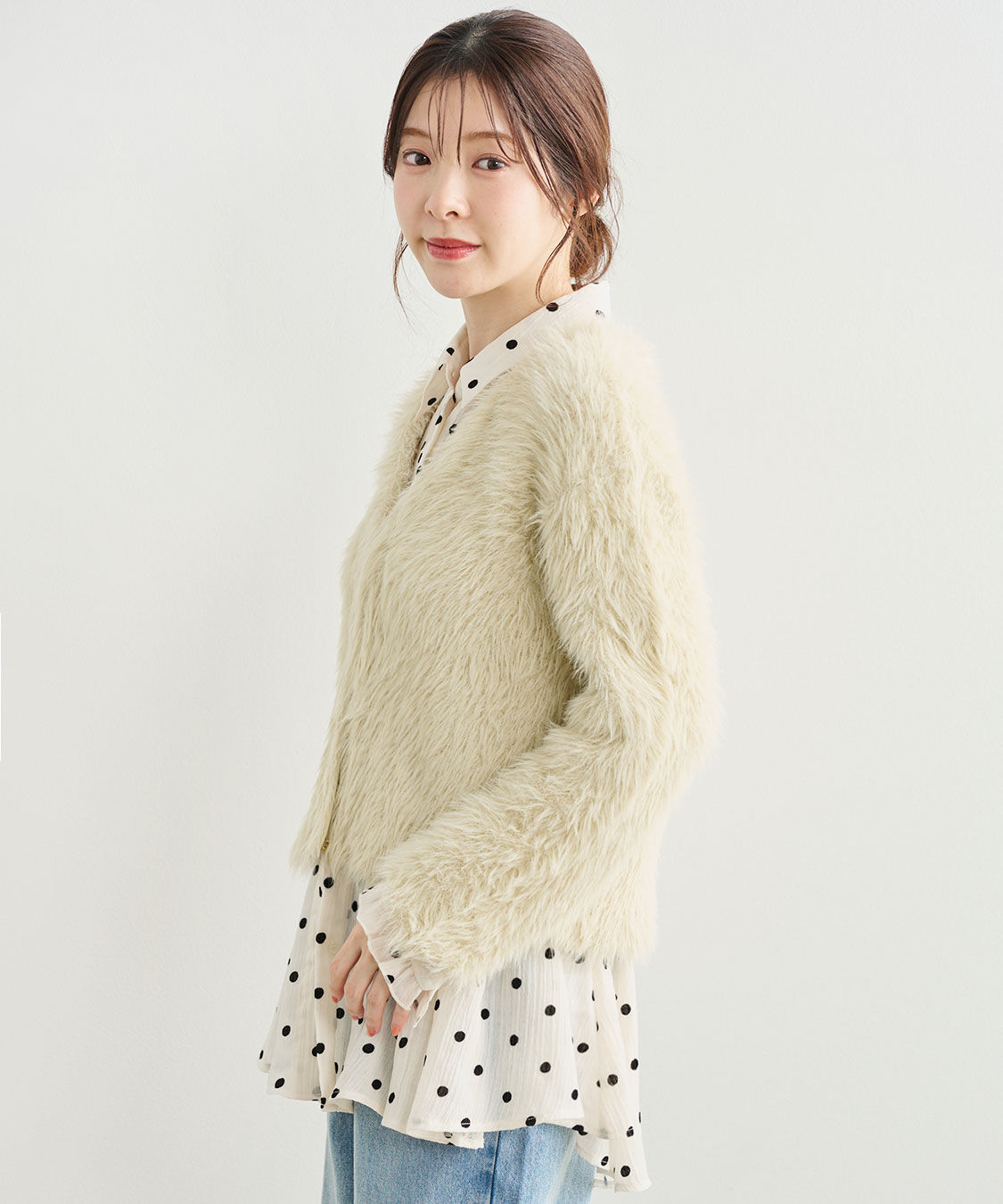 COCO DEAL「ドットフロッキーフリルカフスシャツ」|シャツ・ブラウス|