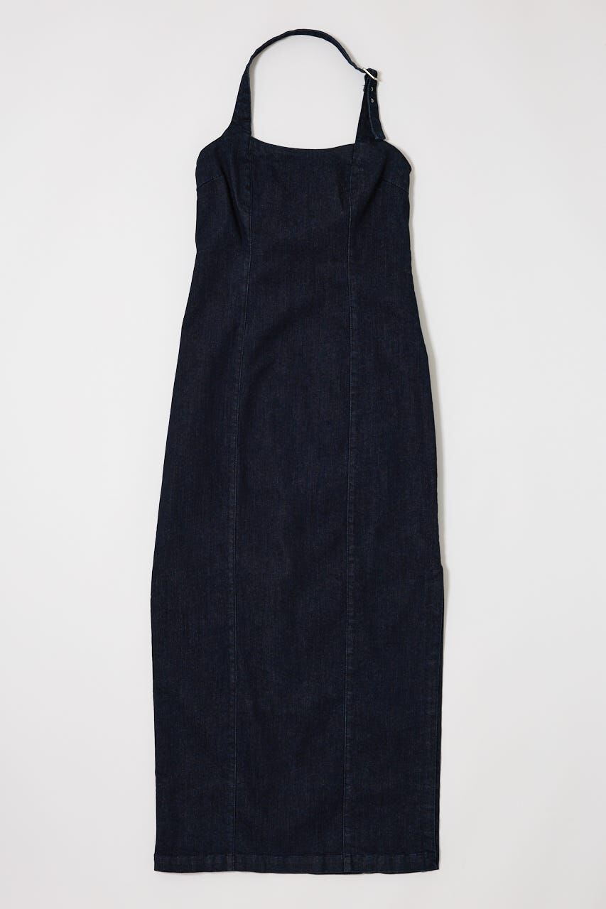 MOUSSY「HALTER STRAP デニムドレス」|ワンピース|