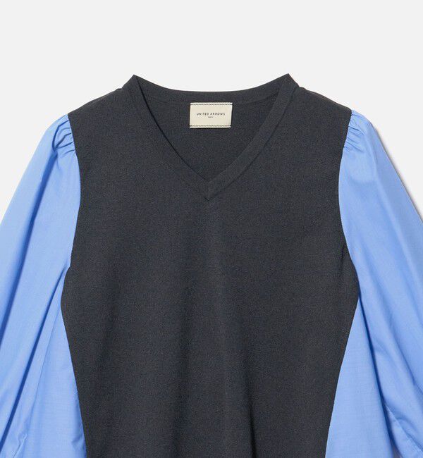 UNITED ARROWS「スカラップ コンビ ブラウス ニット」|ニット・セーター|