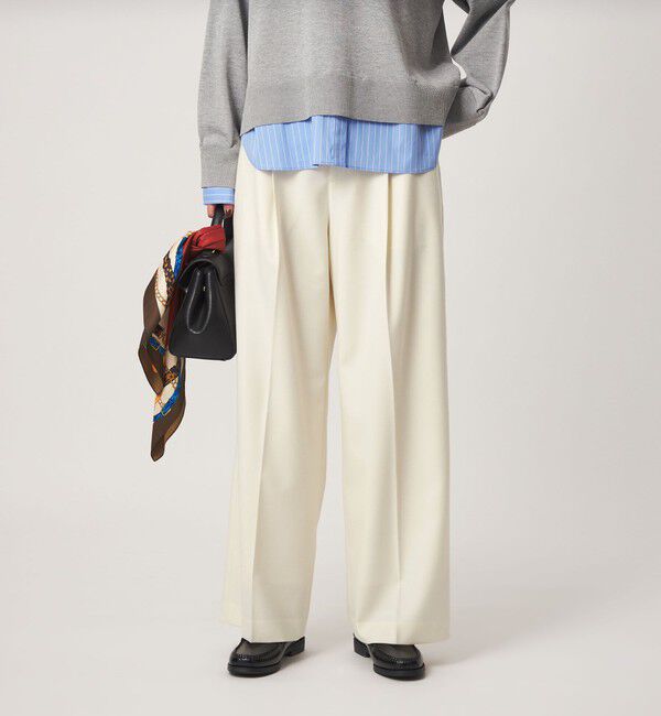 UNITED ARROWS green label relaxing「［size SHORT/TALLあり］Daily Chic サキソニー ワイド パンツ」|スラックス|