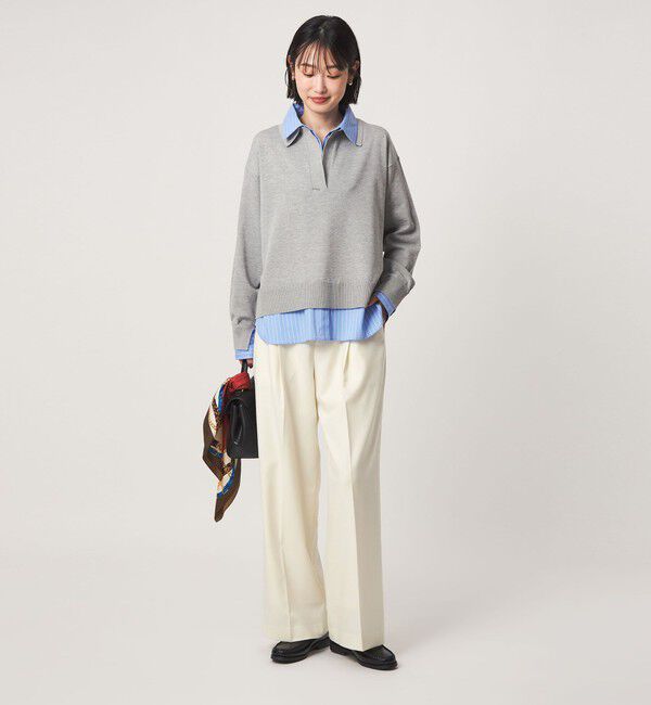 UNITED ARROWS green label relaxing「［size SHORT/TALLあり］Daily Chic サキソニー ワイド パンツ」|スラックス|