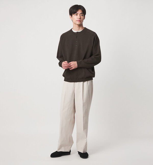 UNITED ARROWS green label relaxing「ブークレ サドル ヘンリーネック 長袖 ニット」|ニット・セーター|