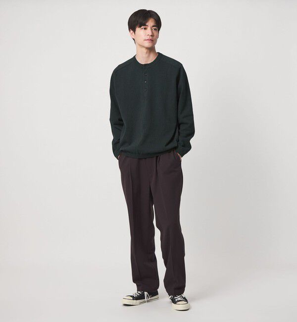 UNITED ARROWS green label relaxing「ブークレ サドル ヘンリーネック 長袖 ニット」|ニット・セーター|