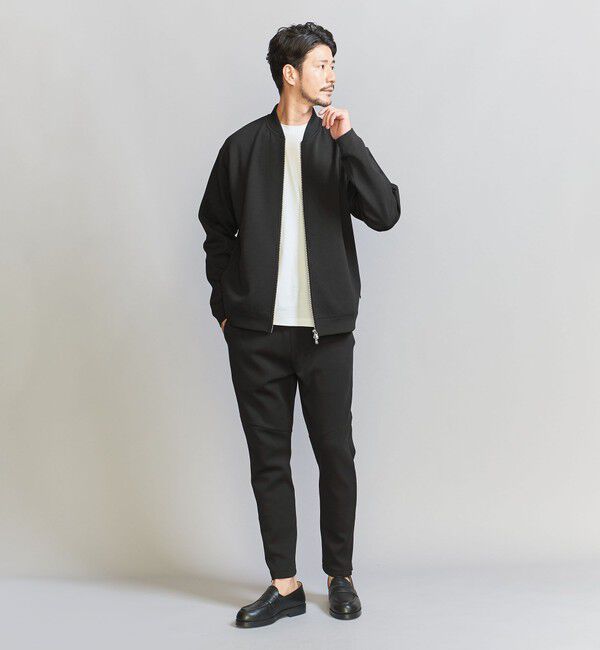 BEAUTY&YOUTH UNITED ARROWS「【WEB限定 WARDROBE SMART】ダブルニット ジップブルゾン/セットアップ対応【抗菌・防臭】」|ブルゾン・スタジャン|