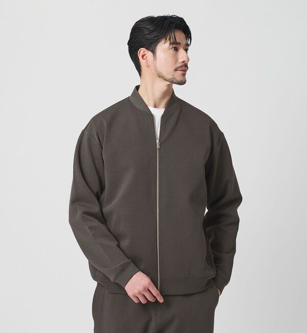 BEAUTY&YOUTH UNITED ARROWS「【WEB限定 WARDROBE SMART】ダブルニット ジップブルゾン/セットアップ対応【抗菌・防臭】」|ブルゾン・スタジャン|