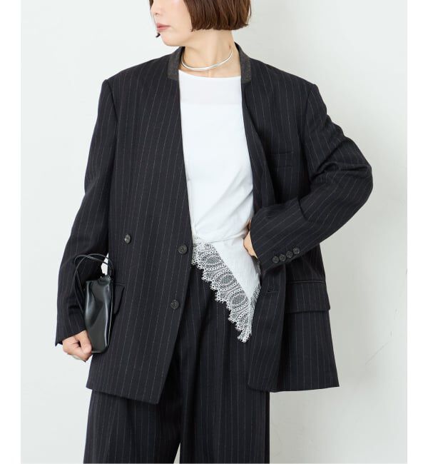 journal standard L'essage「Wサキソニーノーカラージャケット」|その他|ネイビー