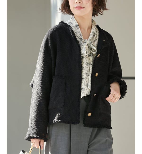 journal standard L'essage「《追加6》【金子綾さん着用】GIOLICA TWEED ドルマンジャケット」|その他|