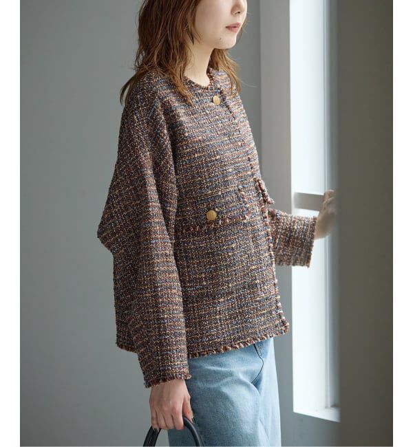 journal standard L'essage「【一部店舗＆WEB限定】GIOLICAツイードドルマンスリーブジャケット」|その他|レッド