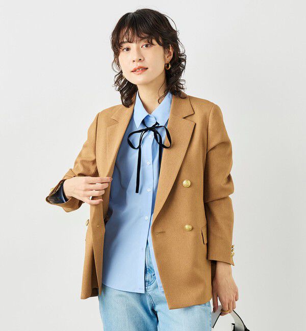 NOLLEY'S「《セットアップ対応》ウォッシャブルハイスペック麻調ダブルジャケット」|テーラードジャケット|