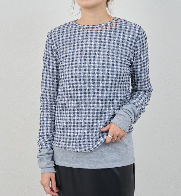  「レースチェックプルオーバー」|Tシャツ・カットソー|