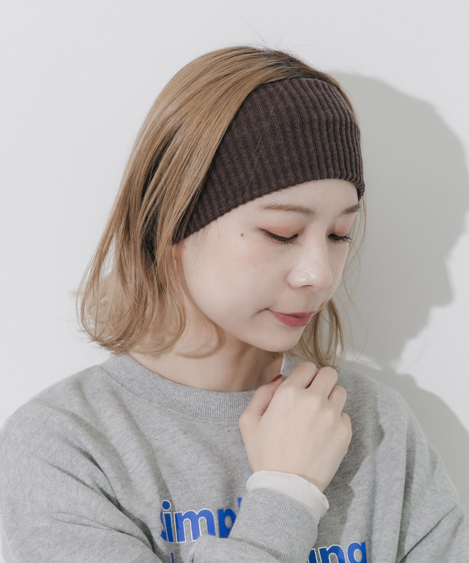 SMELLY「リブニットワイドヘアバンド」|ヘアバンド|