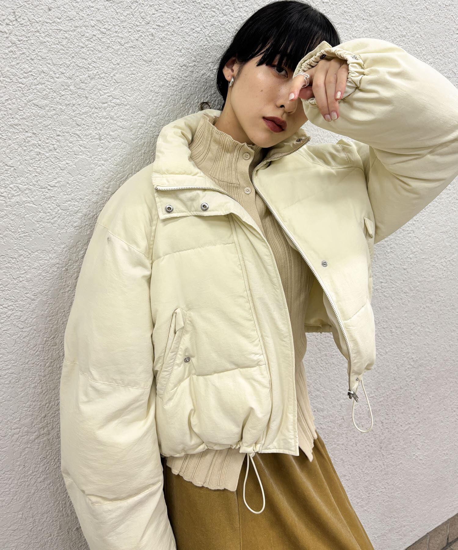  「ショート中綿フードジャケット」|ダウン|