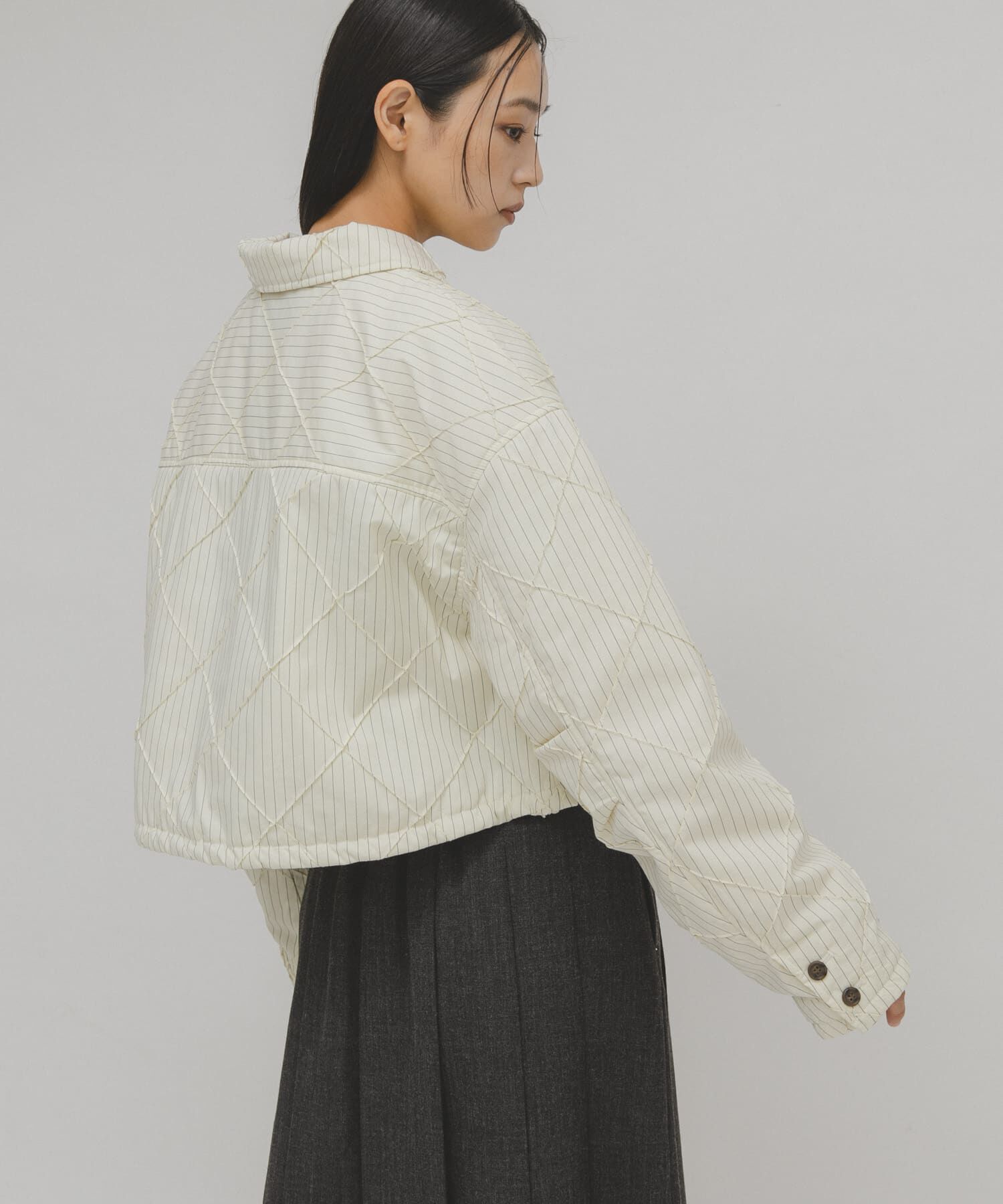  「キルティングシャツブルゾン」|ダウン|