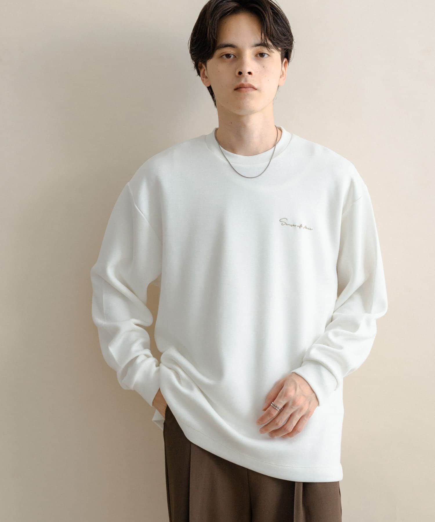 SENSE OF PLACE by URBAN RESEARCH「『一部WEB限定カラー』シシュウダンボールポンチロングTシャツ」|Tシャツ・カットソー|