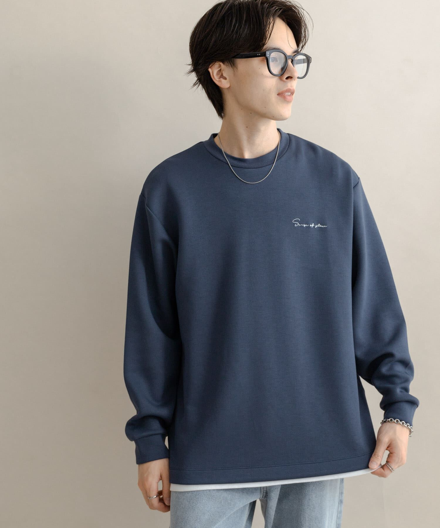 SENSE OF PLACE by URBAN RESEARCH「『一部WEB限定カラー』シシュウダンボールポンチロングTシャツ」|Tシャツ・カットソー|