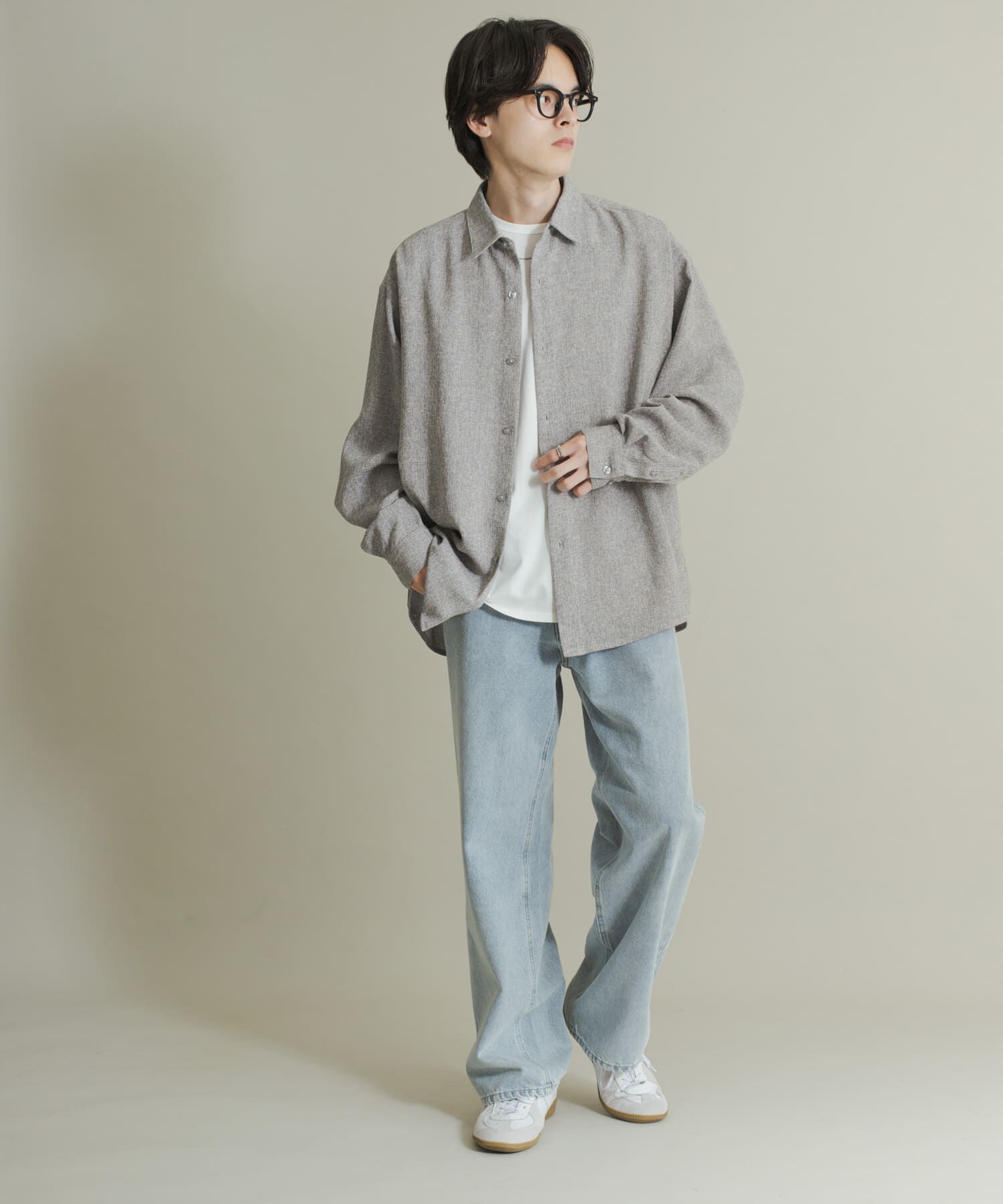 SENSE OF PLACE by URBAN RESEARCH「ライトツイードレギュラーカラーシャツ」|シャツ・ブラウス|