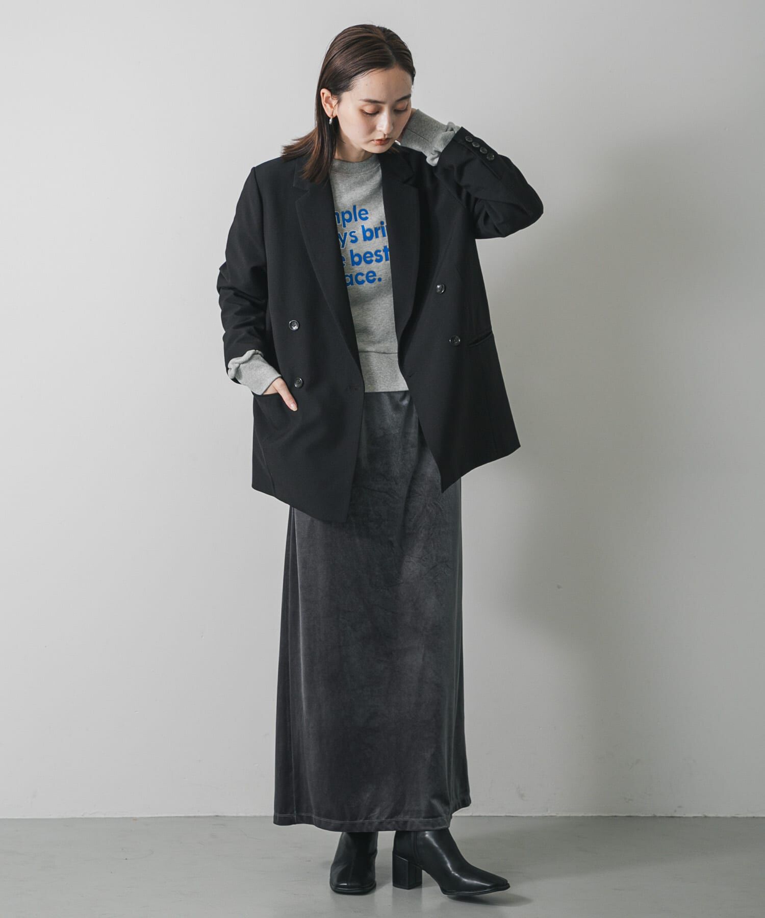 SENSE OF PLACE by URBAN RESEARCH「『TALLサイズ/WEB限定』ベロアナロースカート」|スカート|