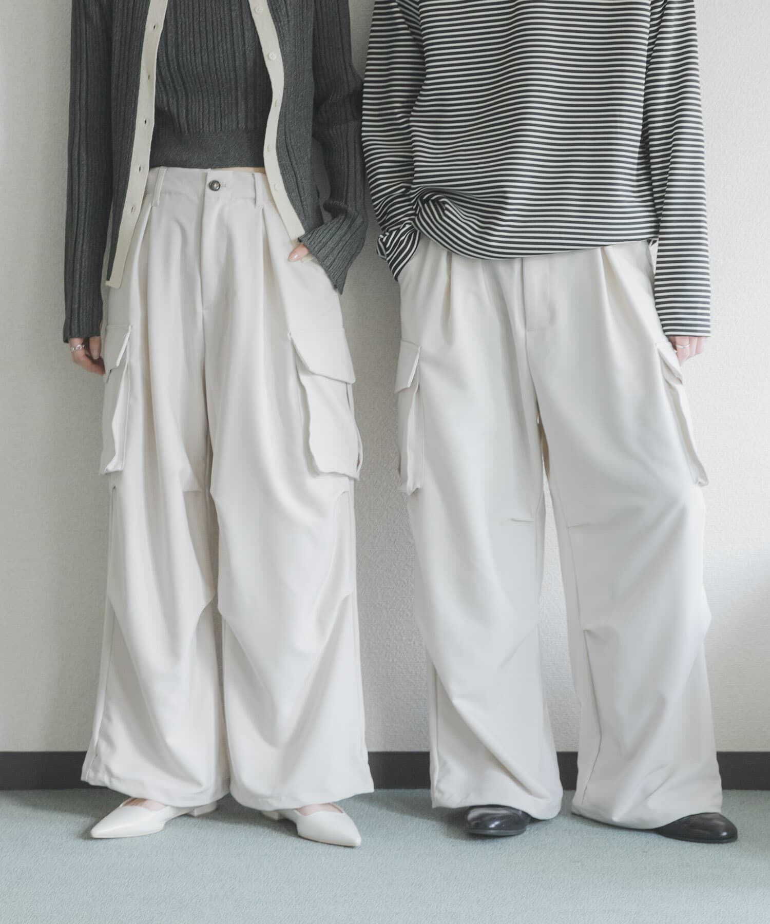 SENSE OF PLACE by URBAN RESEARCH「『ユニセックス』ワイドカーゴパンツ」|その他|アイボリー