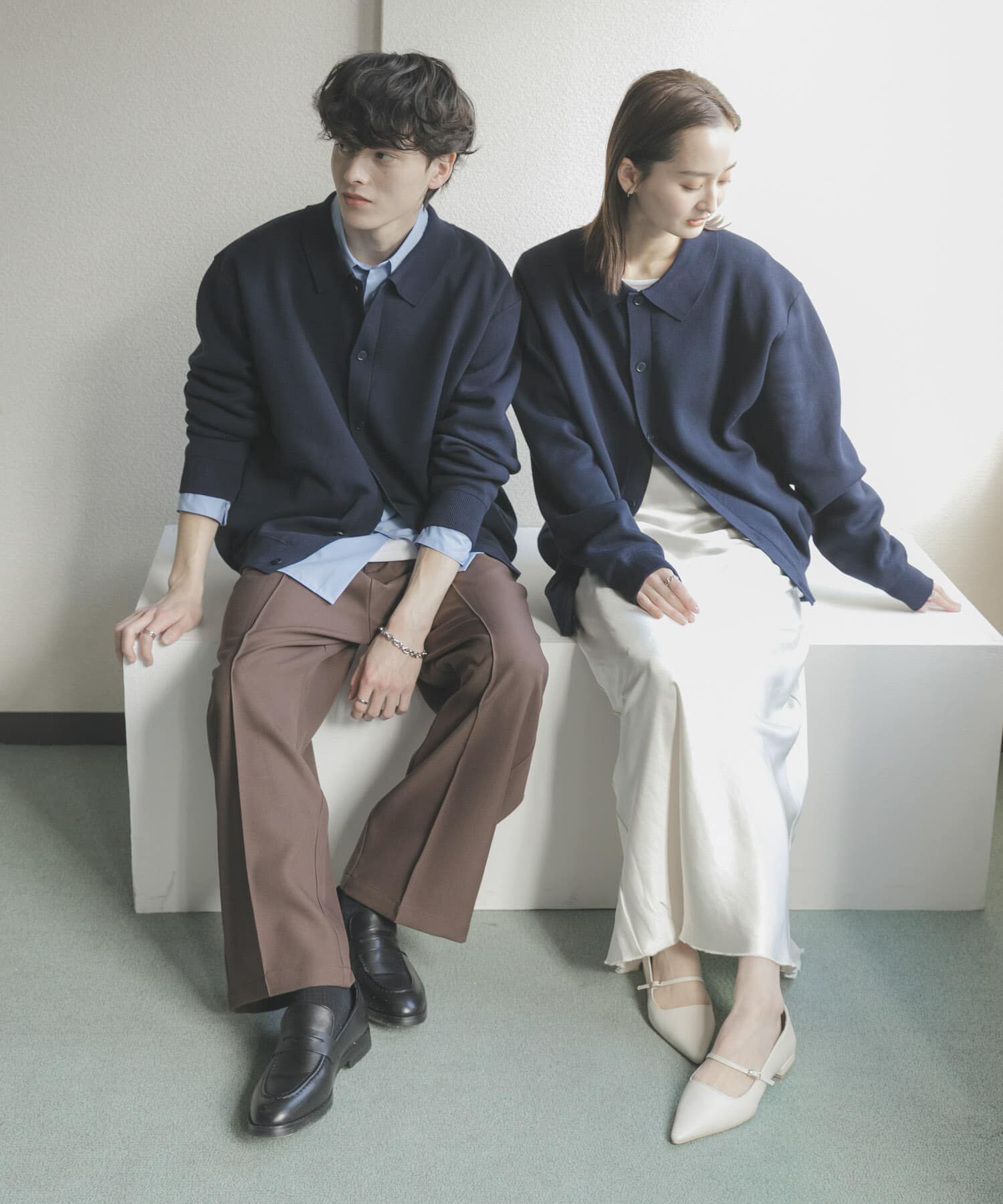 SENSE OF PLACE by URBAN RESEARCH「『ユニセックス』『洗濯可』スウェットライクポロカーディガン」|カーディガン|