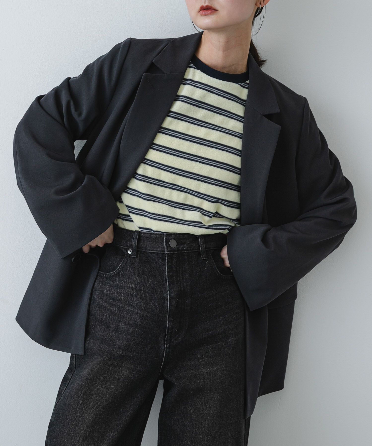 SENSE OF PLACE by URBAN RESEARCH「ベロアボーダーTシャツ」|Tシャツ・カットソー|ベージュ