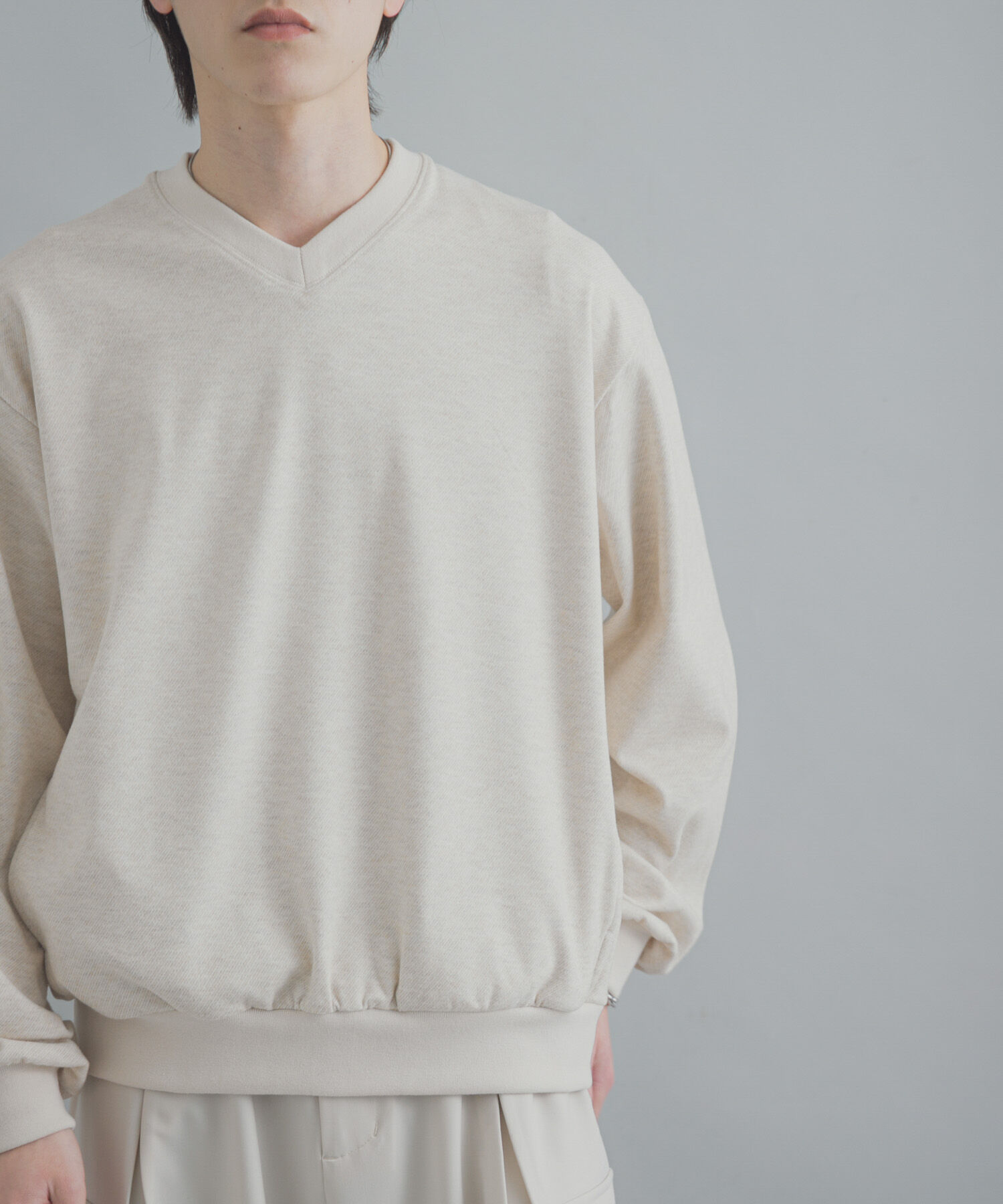 SENSE OF PLACE by URBAN RESEARCH「ライトカットメルトンVネックプルオーバー」|Tシャツ・カットソー|アイボリー