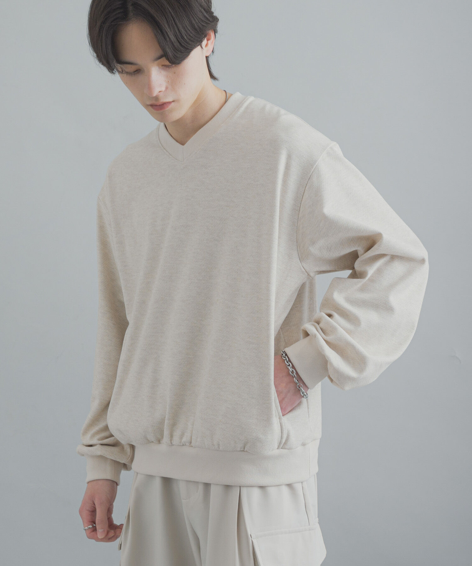 SENSE OF PLACE by URBAN RESEARCH「ライトカットメルトンVネックプルオーバー」|Tシャツ・カットソー|