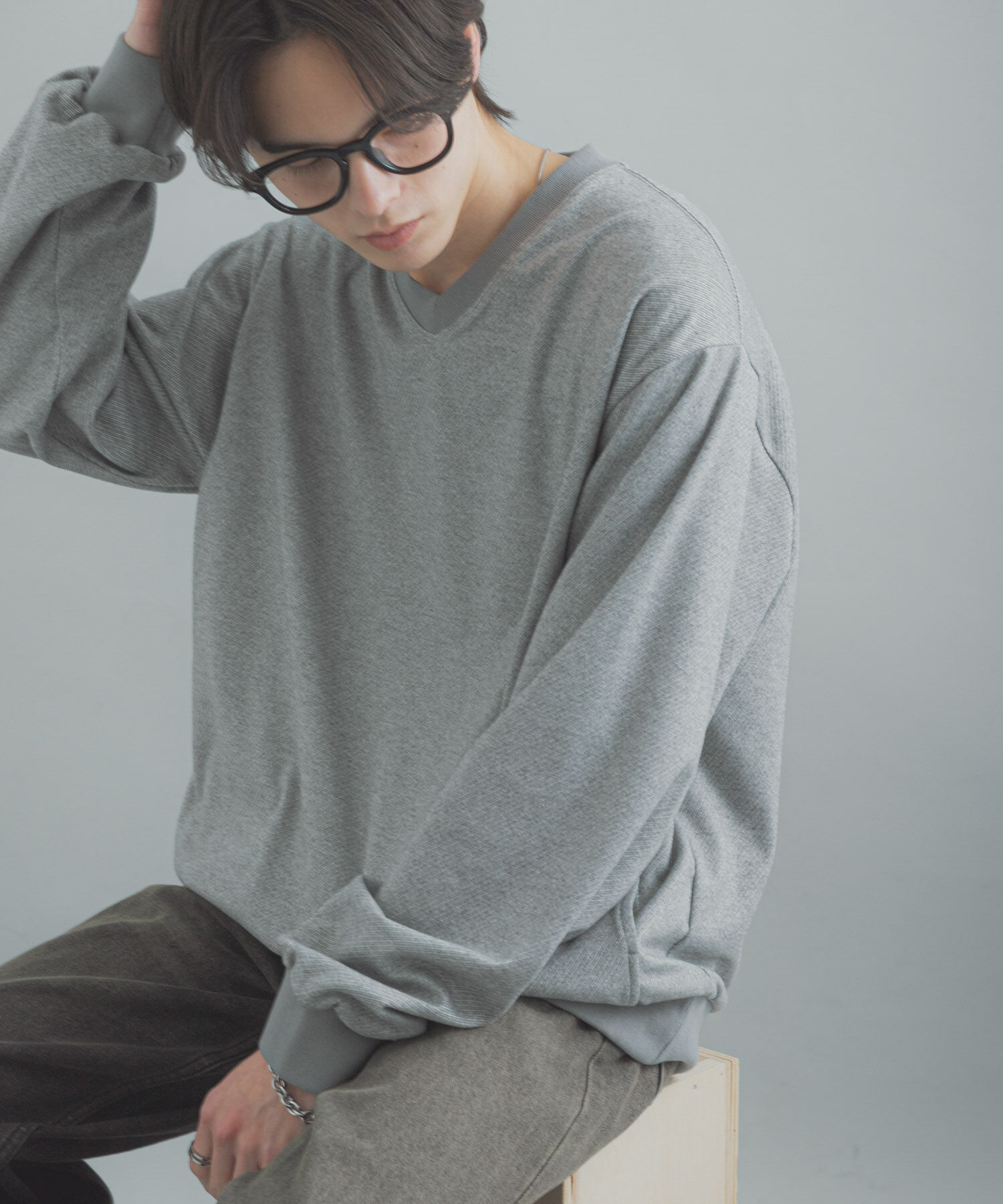 SENSE OF PLACE by URBAN RESEARCH「ライトカットメルトンVネックプルオーバー」|Tシャツ・カットソー|