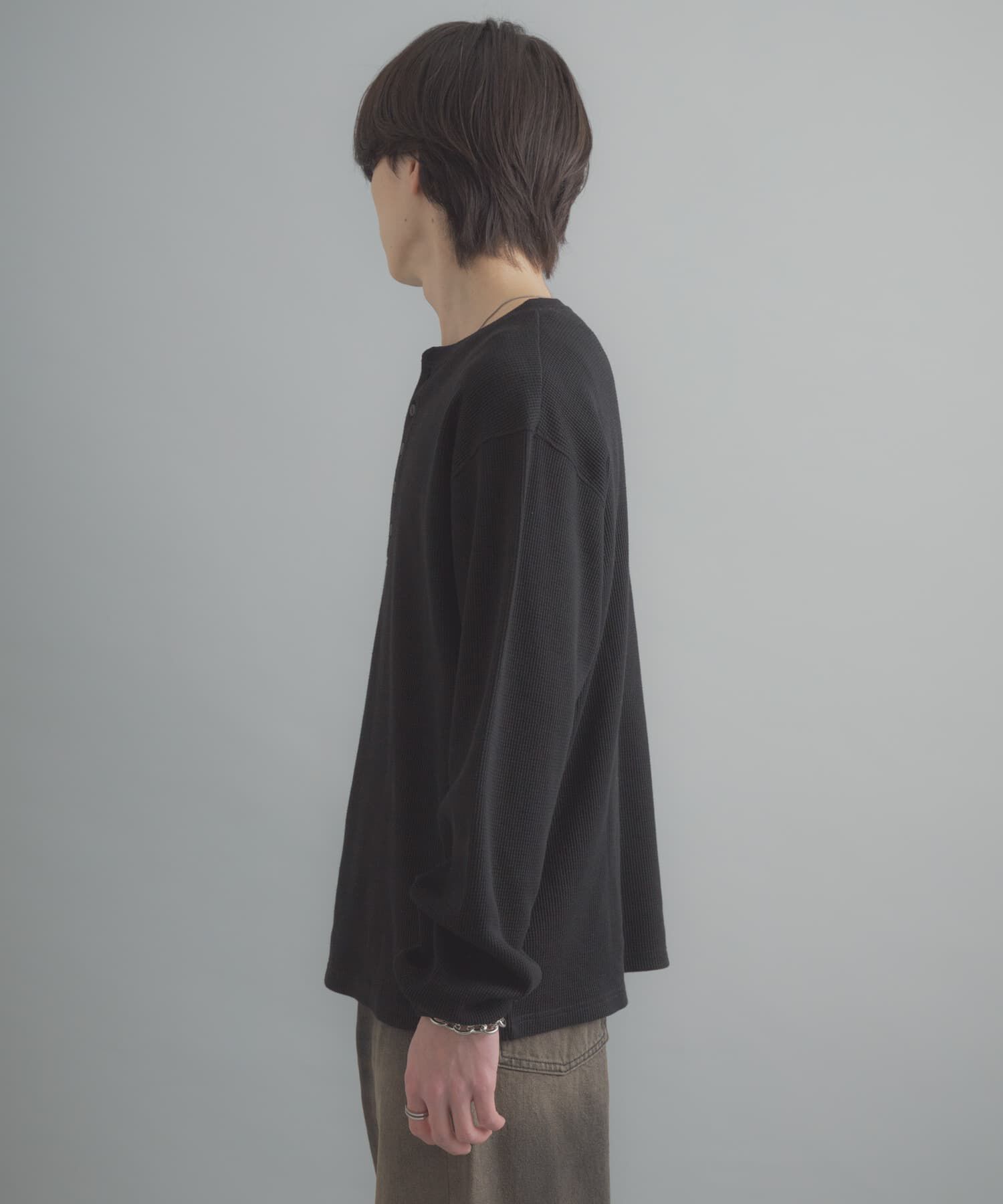 SENSE OF PLACE by URBAN RESEARCH「ワッフルヘンリーネックロングTシャツ」|Tシャツ・カットソー|