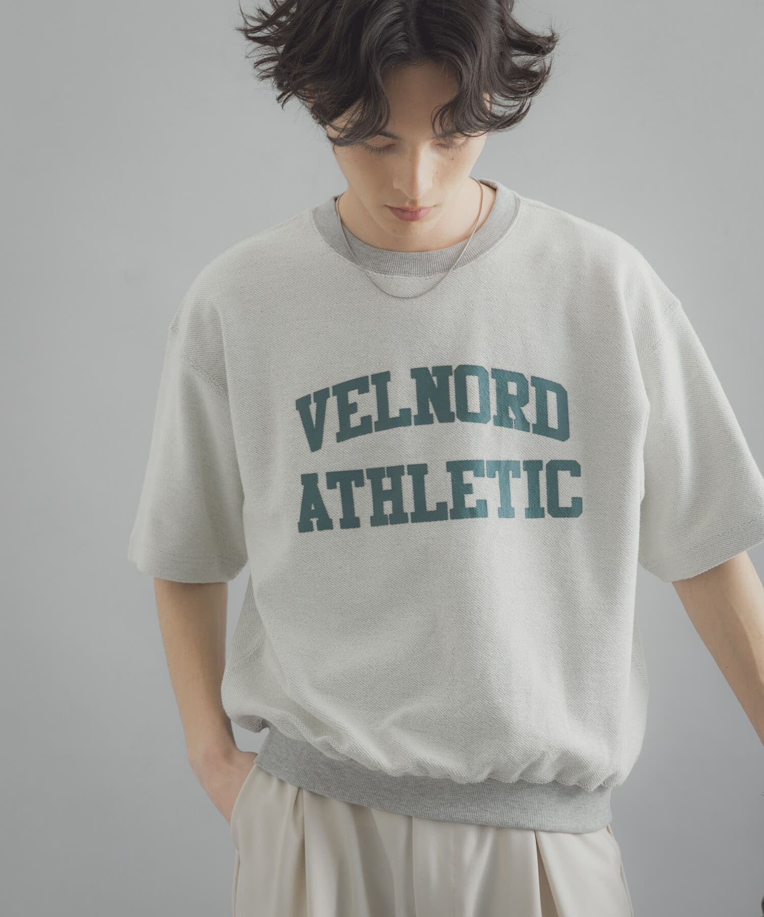 SENSE OF PLACE by URBAN RESEARCH「カレッジスウェットショートスリーブTシャツ」|スウェット・ジャージ|グレー