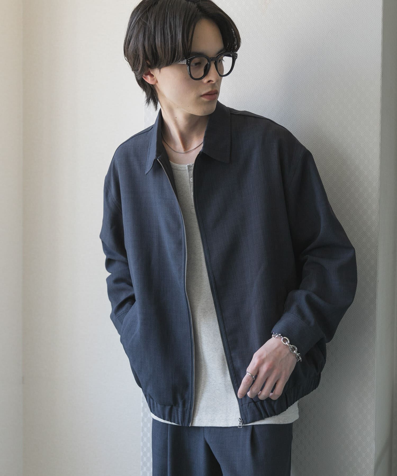 SENSE OF PLACE by URBAN RESEARCH「『UR TECH DRYLUXE』リネンライクジップブルゾン」|ブルゾン・スタジャン|