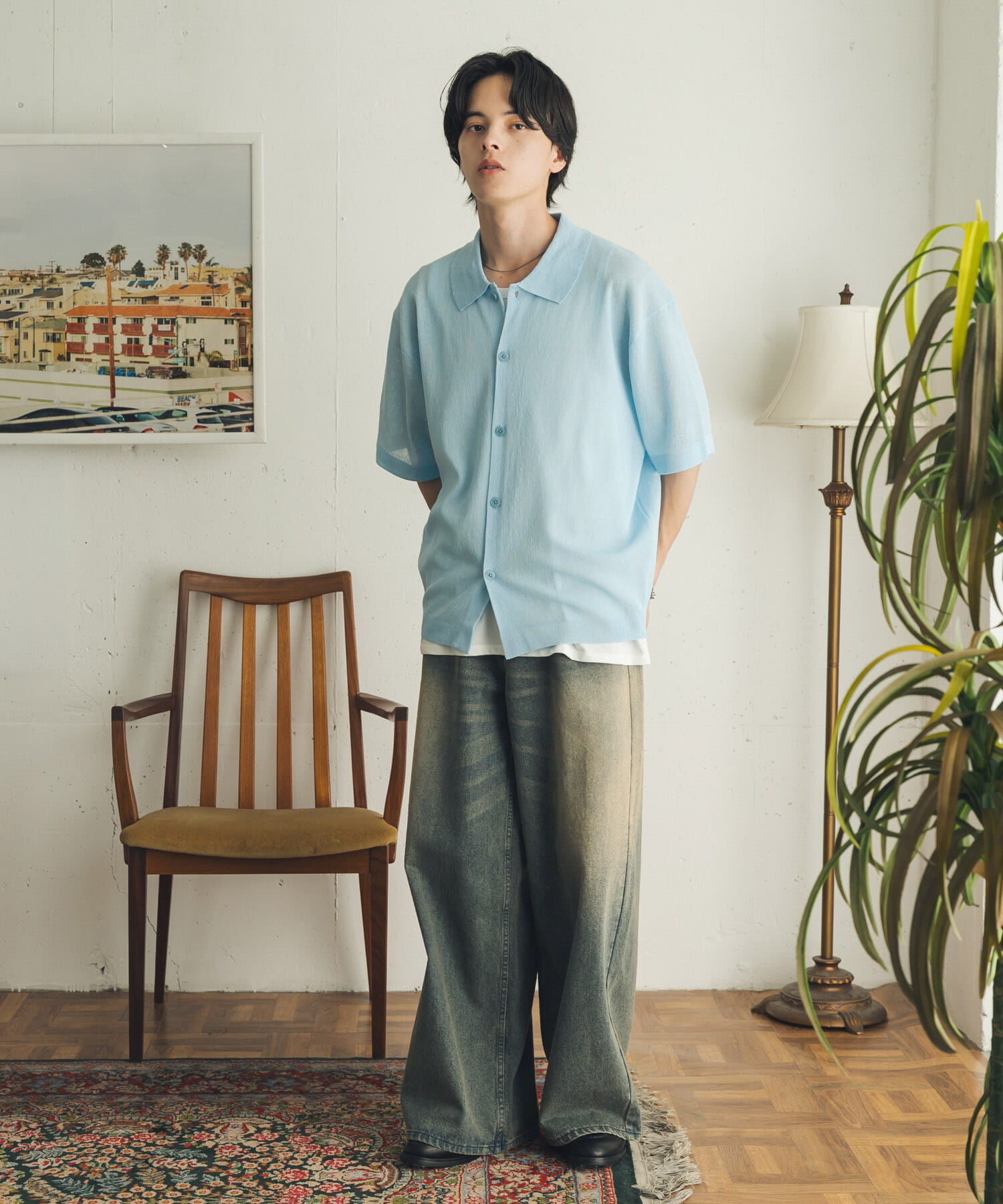 SENSE OF PLACE by URBAN RESEARCH「ヴィンテージライクデニムワイドパンツ」|デニム|