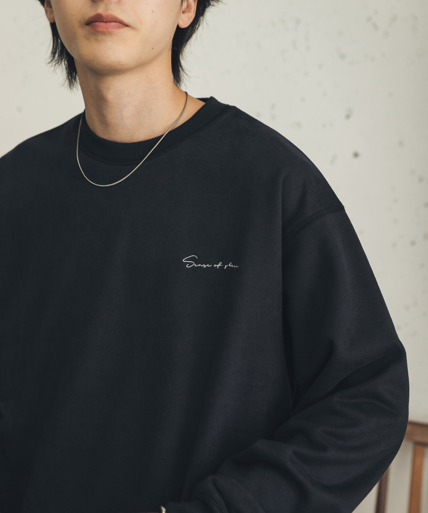 SENSE OF PLACE by URBAN RESEARCH「『WEB/一部店舗限定ｻｲｽﾞ』ｼｼｭｳﾌｪｲｸｽｴｰﾄﾞｸﾙｰﾈｯｸｽ」|スウェット・ジャージ|チャコールグレー