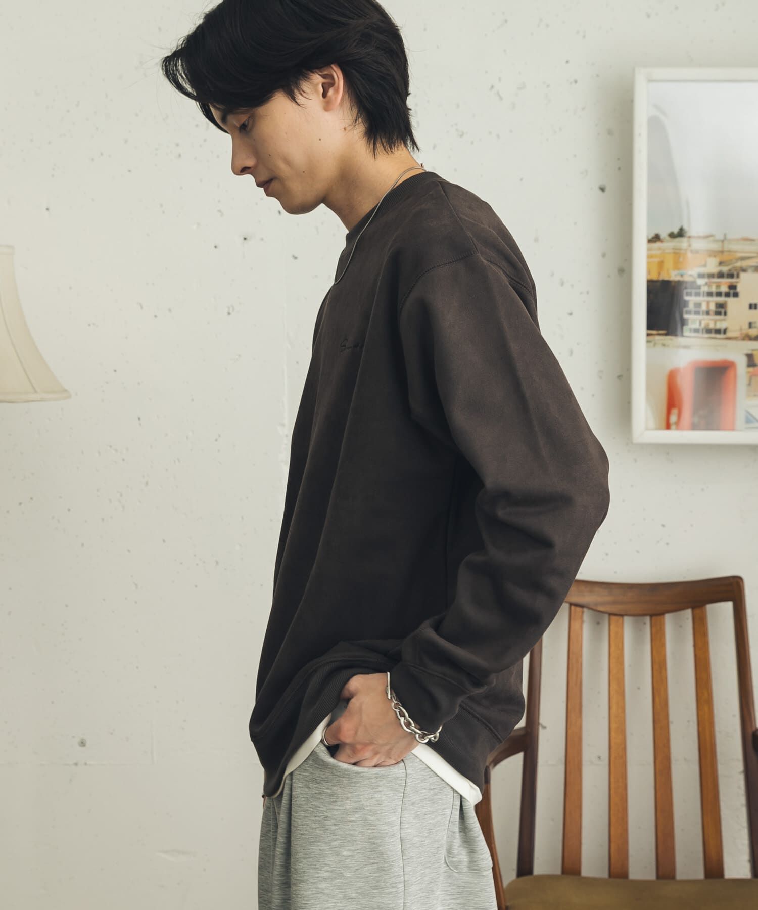 SENSE OF PLACE by URBAN RESEARCH「『WEB/一部店舗限定ｻｲｽﾞ』ｼｼｭｳﾌｪｲｸｽｴｰﾄﾞｸﾙｰﾈｯｸｽ」|スウェット・ジャージ|