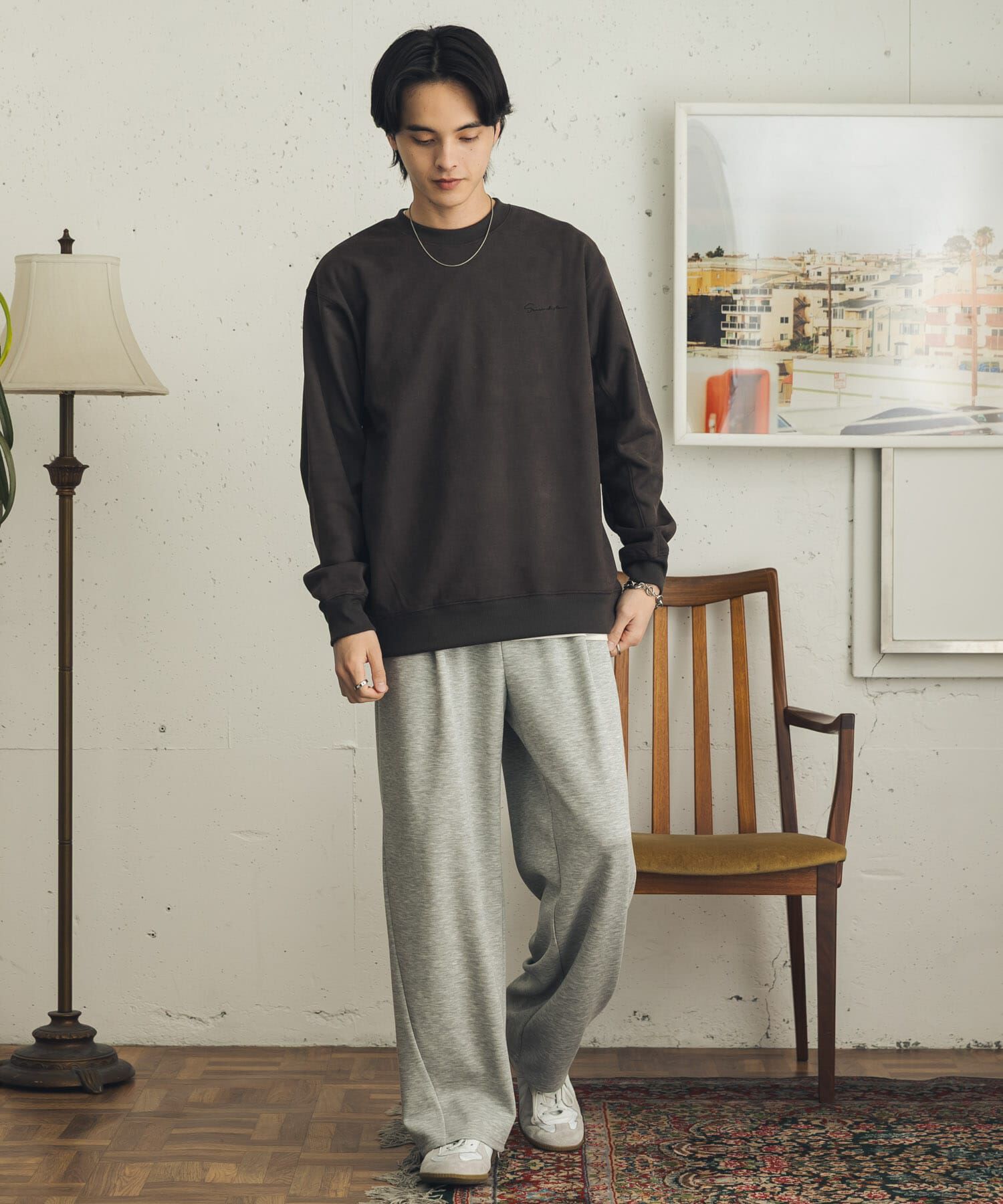 SENSE OF PLACE by URBAN RESEARCH「『WEB/一部店舗限定ｻｲｽﾞ』ｼｼｭｳﾌｪｲｸｽｴｰﾄﾞｸﾙｰﾈｯｸｽ」|スウェット・ジャージ|
