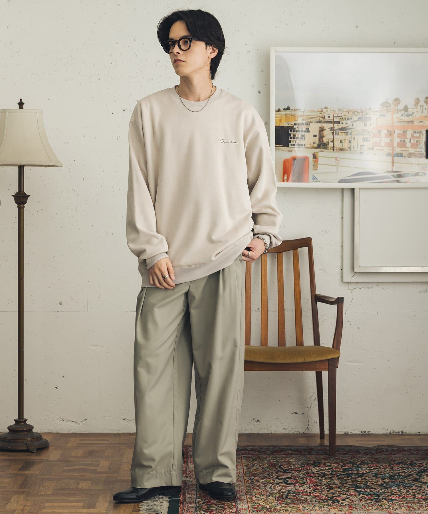 SENSE OF PLACE by URBAN RESEARCH「『WEB/一部店舗限定ｻｲｽﾞ』ｼｼｭｳﾌｪｲｸｽｴｰﾄﾞｸﾙｰﾈｯｸｽ」|スウェット・ジャージ|