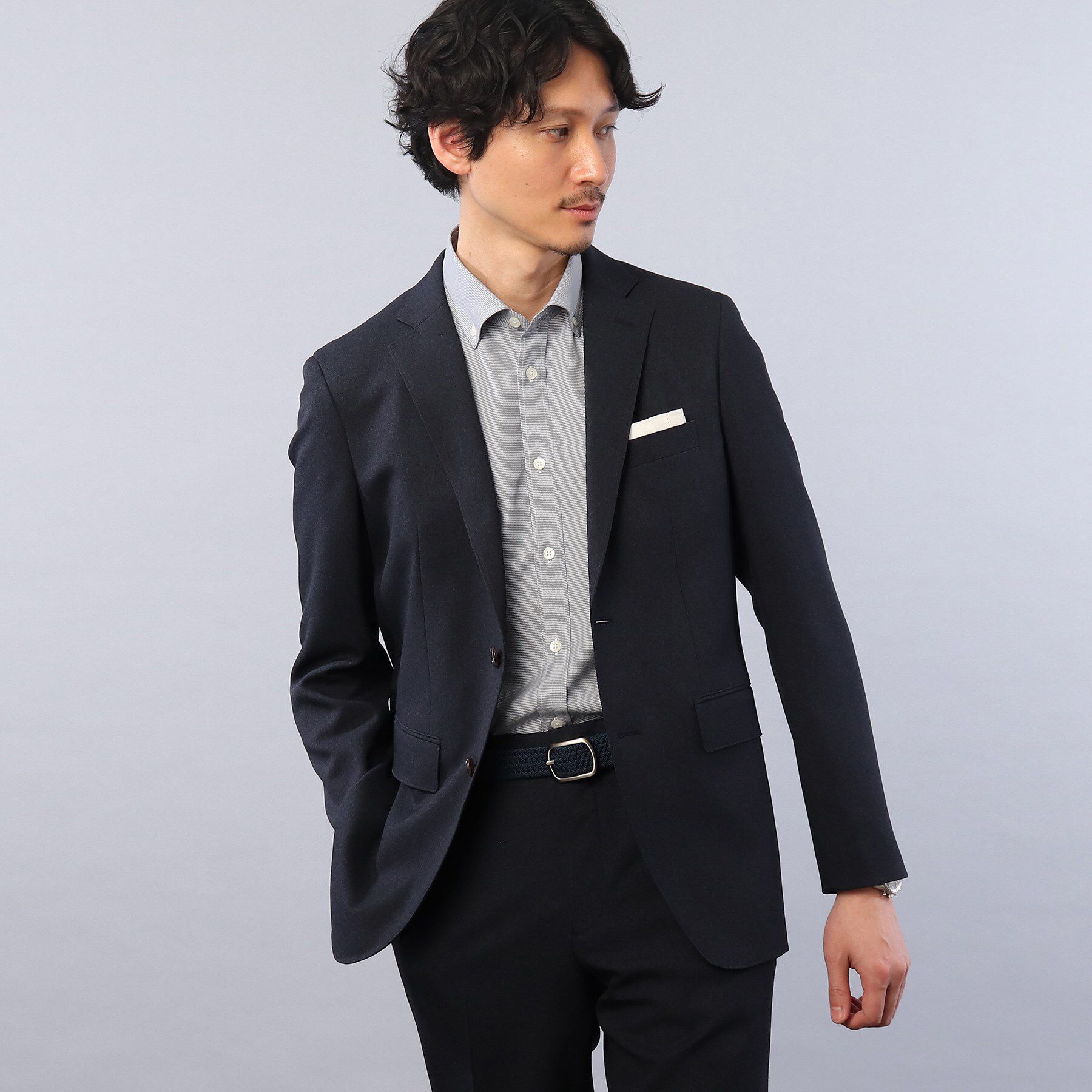 TAKEO KIKUCHI「【ONOFF/セットアップ対応】メランジ シャークスキン ストレッチジャケット」|テーラードジャケット|