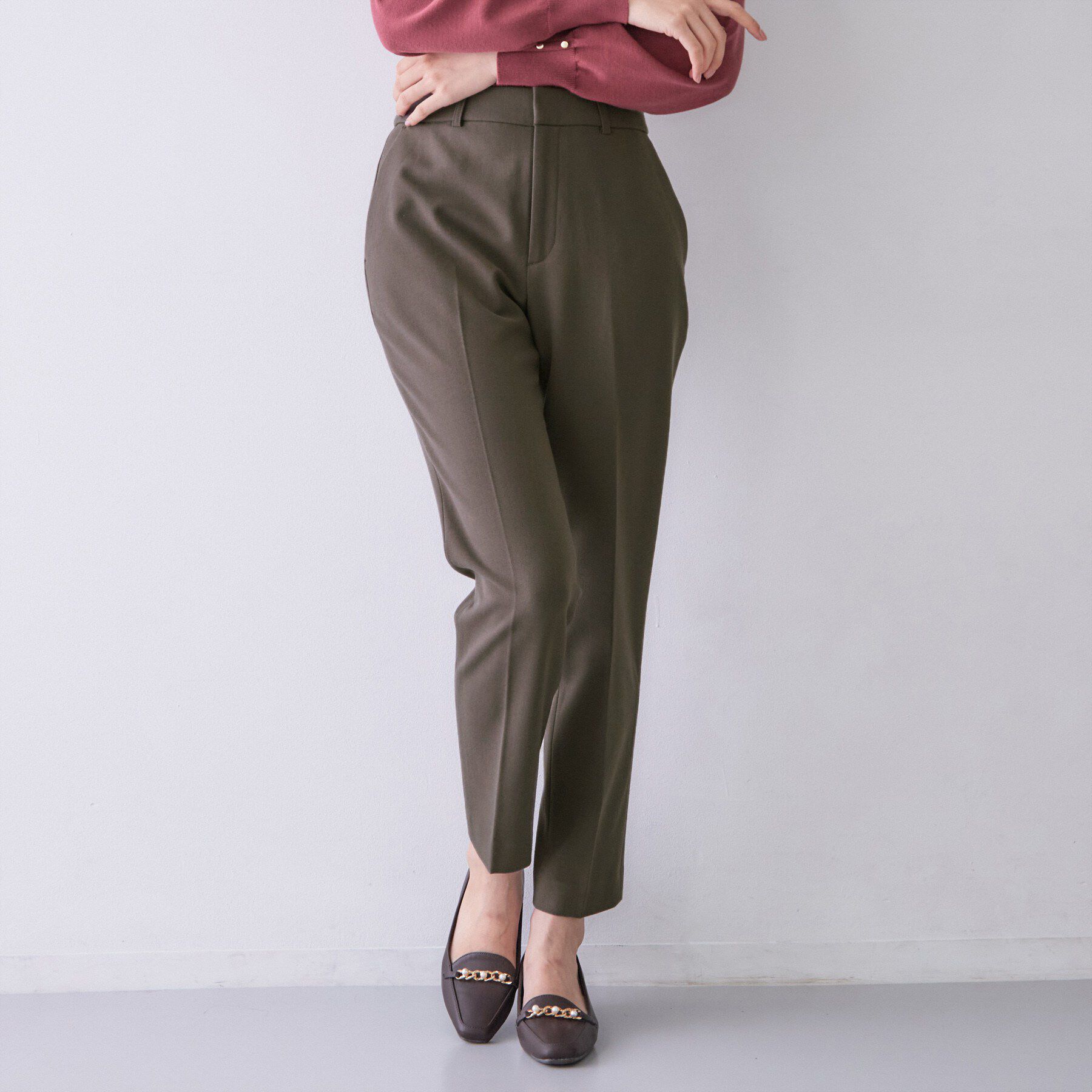 index「【着丈が選べる】ウォームストレッチテーパードパンツ《XS-トールL／吸湿発熱／ストレッチ／洗濯機OK」|その他|トープ(054)