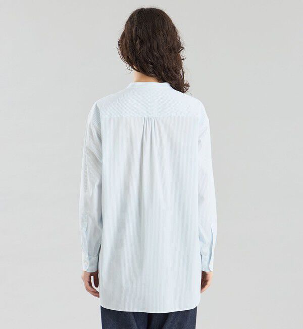 MACKINTOSH PHILOSOPHY「GREY LABEL ストライプバンドカラーシャツ」|シャツ・ブラウス|