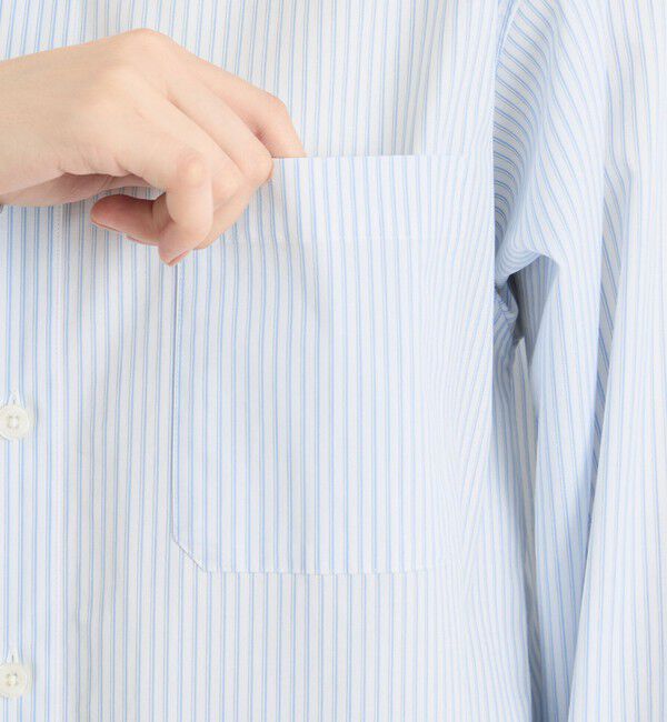 MACKINTOSH PHILOSOPHY「GREY LABEL ストライプバンドカラーシャツ」|シャツ・ブラウス|
