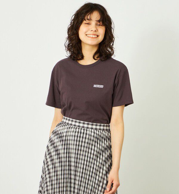 MACKINTOSH PHILOSOPHY「GREY LABEL リネンミックスロゴTシャツ」|Tシャツ・カットソー|ブラウン