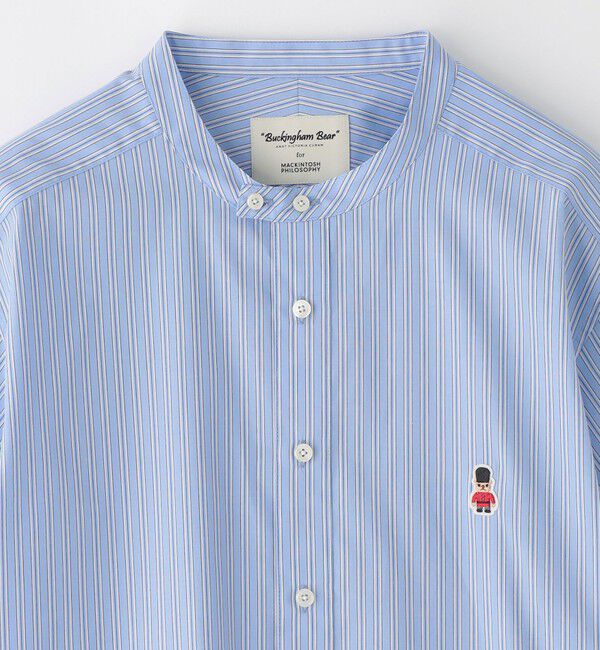 MACKINTOSH PHILOSOPHY「【WEB&一部店舗限定】バッキンガムベア バンドカラー半袖シャツ」|シャツ・ブラウス|