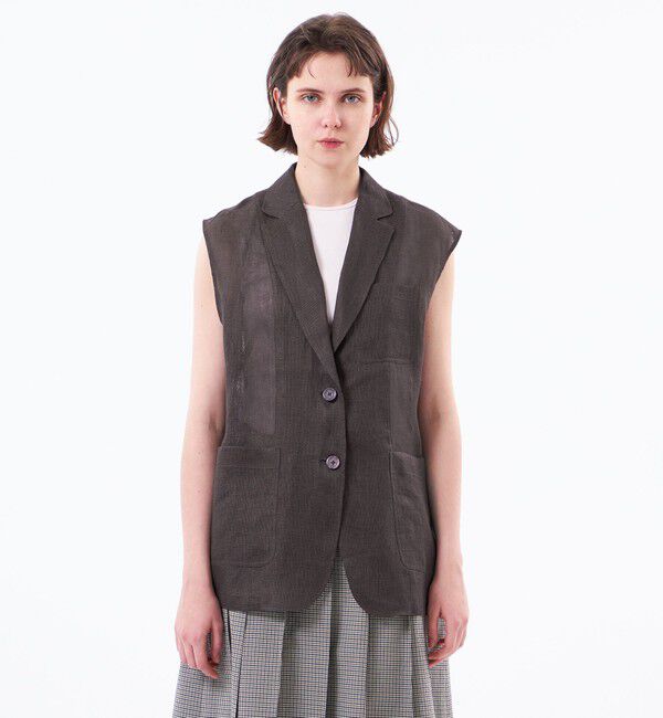 MACKINTOSH PHILOSOPHY「【UPTON GILET（アップトン ジレ）】リネンメッシュ」|ブルゾン・スタジャン|