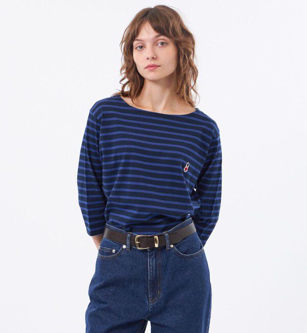 MACKINTOSH PHILOSOPHY「バッキンガムベア ワッペンボーダーロンT」|Tシャツ・カットソー|ブルー
