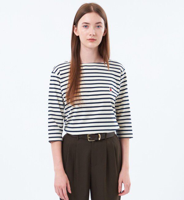 MACKINTOSH PHILOSOPHY「バッキンガムベア ワッペンボーダーロンT」|Tシャツ・カットソー|ネイビー